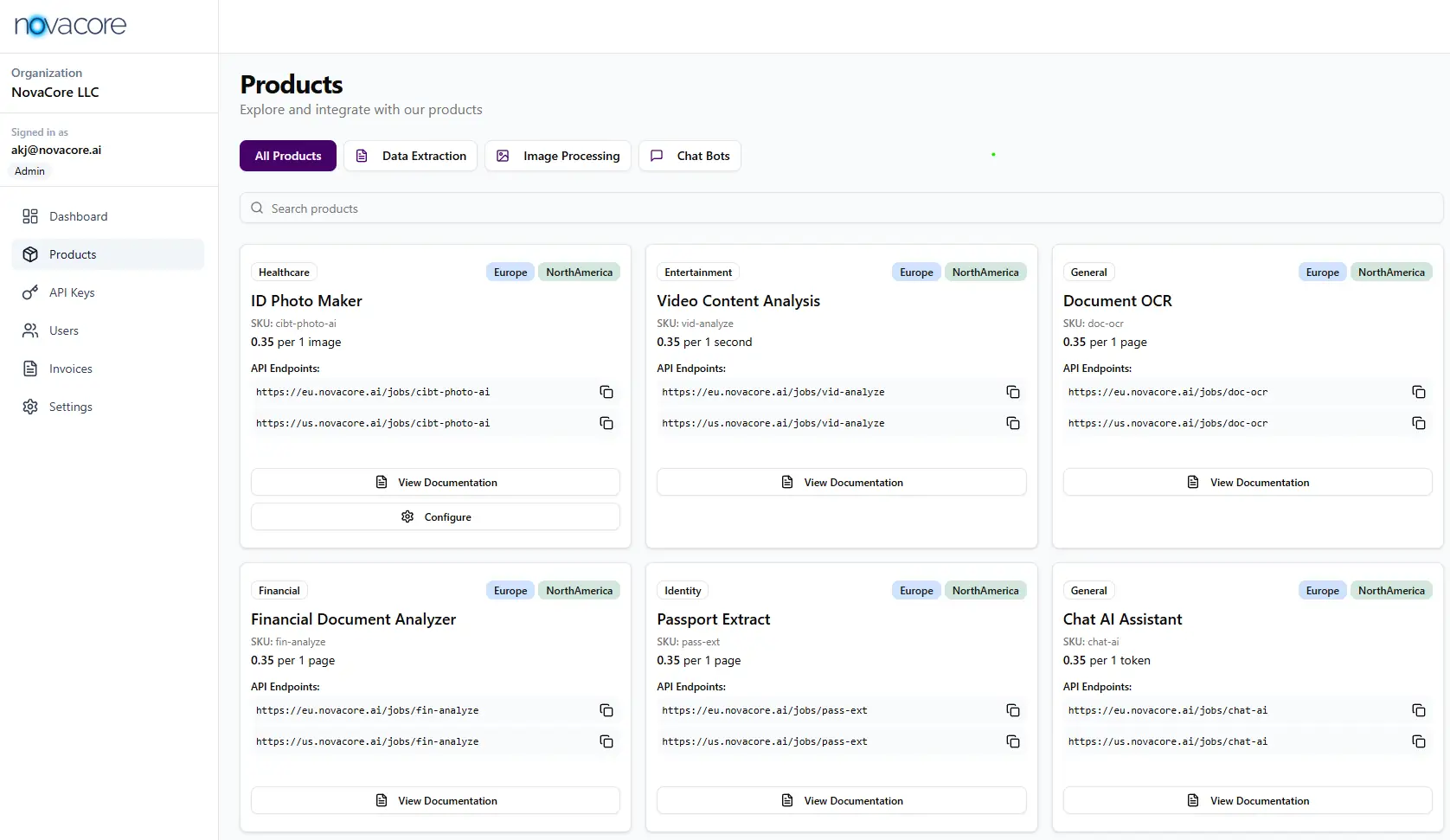 Insurance document processing dashboard